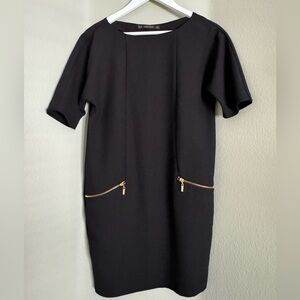 Zara Black Zippered Dress Size XS